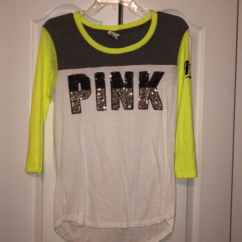 VS Pink 3/4 Sleeve T-shirt. Size Small.